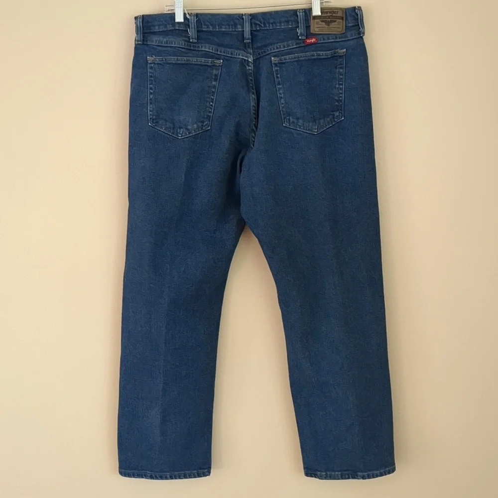 38x30 Wrangler Blue Denim Rugged Workwear Jeans Quality Basic Casual